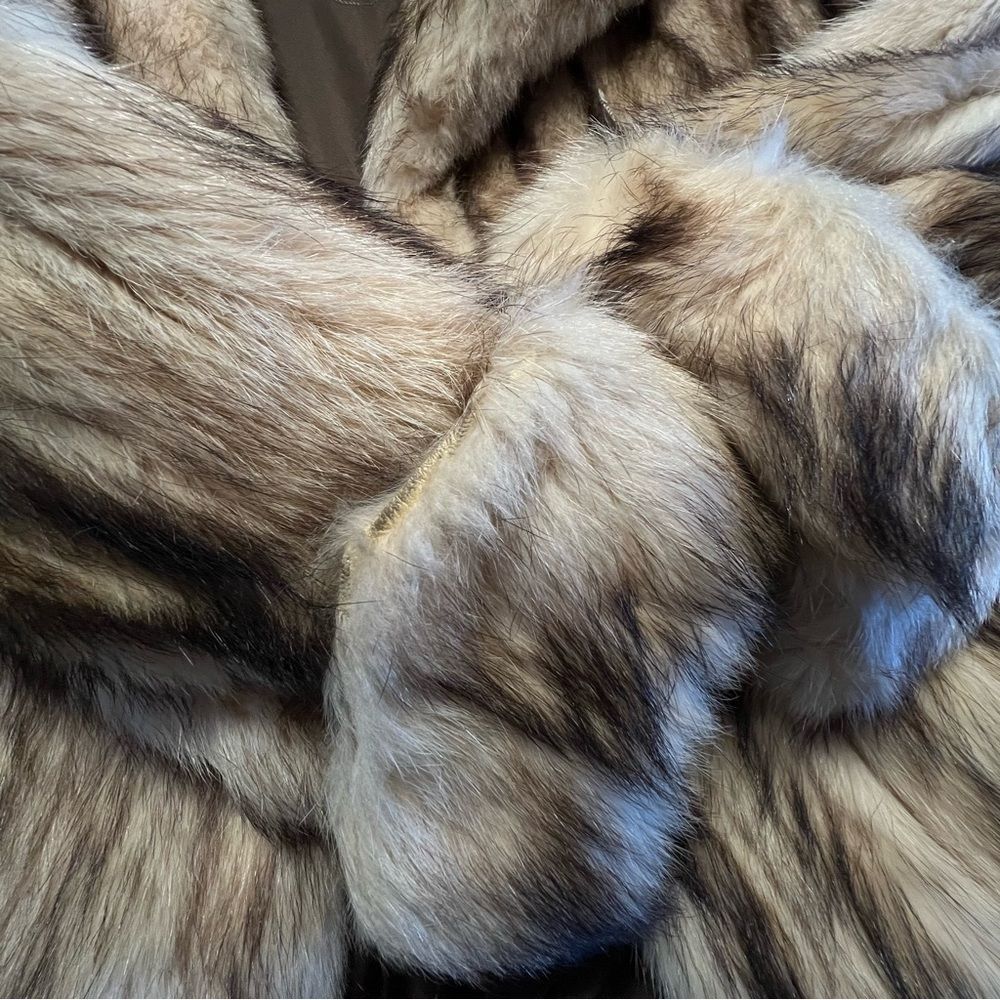 Natural Full Skin Fitch Fur Coat Size M Genuine Fur Womens by Smith Furriers - Picture 11 of 11